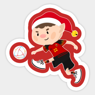 Belgium football Christmas elf. Football World Cup soccer T-Shirt Sticker